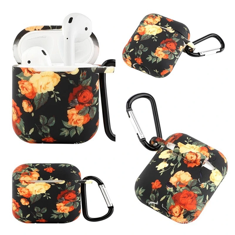 Professional wholesale manufacture retro rose airpodes earphones silicone case cover for airpods